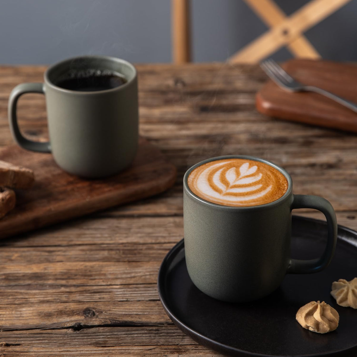 onadu.com 14oz Ceramic Coffee Mugs – Set of 6, Reactive Glaze