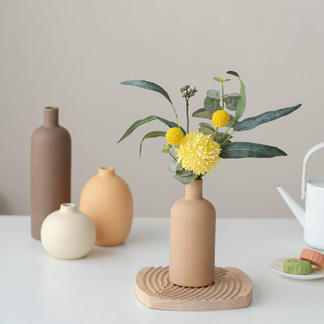 onadu.com Modern Ceramic Vase Set of 4 – Neutral Colors, Coffee Mix