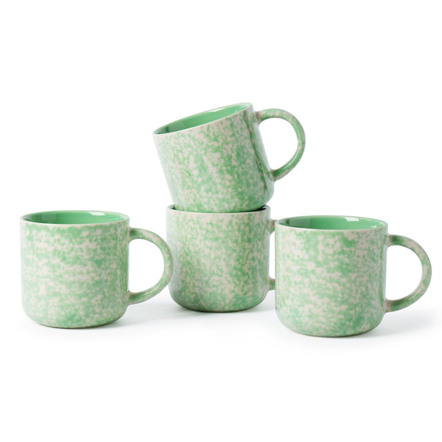 onadu.com 12oz Ceramic Coffee Mugs – Set of 4, Green