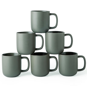 onadu.com 14oz Ceramic Coffee Mugs – Set of 6, Reactive Glaze