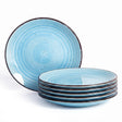 onadu.com Ceramic Dinner Plates – Set of 6, 10.5 Inch, Blue