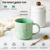 onadu.com 12oz Ceramic Coffee Mugs – Set of 4, Green