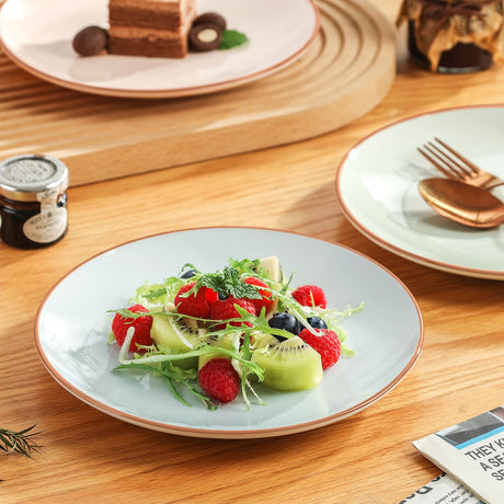 onadu.com Colorful Ceramic Dessert Plates – Set of 6, 8 Inch, Assorted Colors
