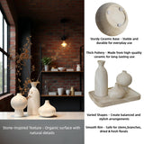onadu.com Ceramic Vase Set of 3 – White & Beige, Stone-Look Texture