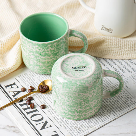 onadu.com 12oz Ceramic Coffee Mugs – Set of 4, Green