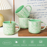 onadu.com 12oz Ceramic Coffee Mugs – Set of 4, Green