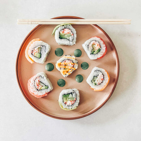 onadu.com Ceramic Flat Plates – Set of 6, 8 Inch, Neutral Colors