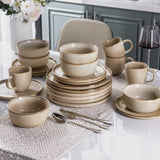 onadu.com Stoneware Dinnerware Set – Reactive Glaze, Service for 8