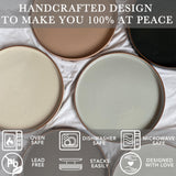 onadu.com Ceramic Flat Plates – Set of 6, 8 Inch, Neutral Colors