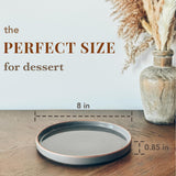 onadu.com Ceramic Flat Plates – Set of 6, 8 Inch, Neutral Colors