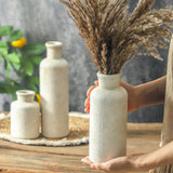 onadu.com Ceramic Vases Set of 3 – Whitewashed Neutral, Farmhouse Decor