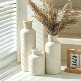 onadu.com Ceramic Vases Set of 3 – Whitewashed Neutral, Farmhouse Decor