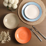 onadu.com Ceramic Dinner Plates – Set of 6, 10.5 Inch, Blue